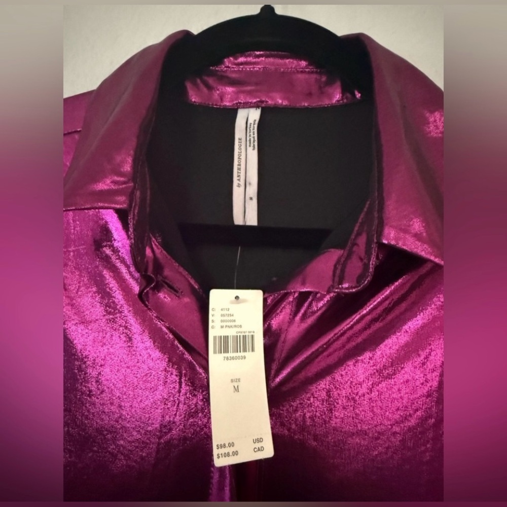 Anthropologie Pink Shine Metallic Blouse | Medium | Blogger Fave - Picture 7 of 15